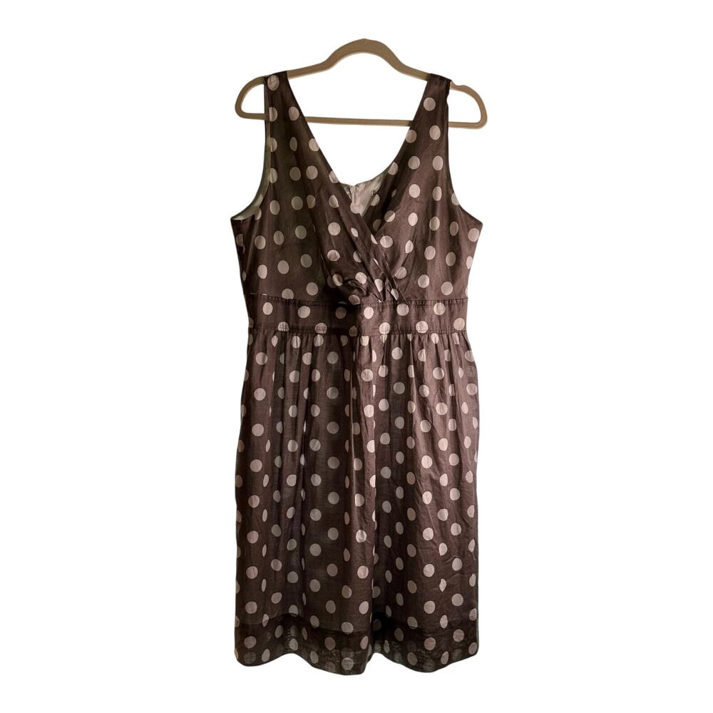 Amanda Lane gray polka dot cotton dress A-line summer classic EUC women’s 14